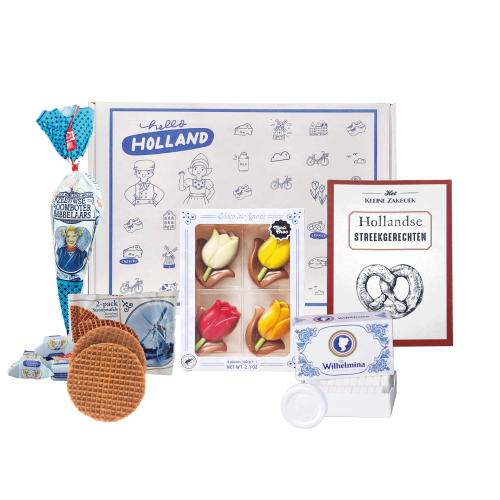 Cadeaupakket - Kerstpakket - Hollandse cadeautjes - Holland brievenbus Pakket -  Geschenkset voor vrouw en man met o.m. Hollandse stroopwafels, chocolade en snoepjes  