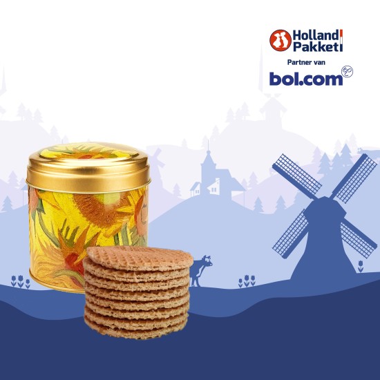 Van Gogh Cadeautas met o.m. Hollandse stroopwafels, chocolade, mokumdrop en snoepjes  