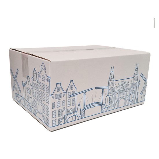 Holland Pakket 3 - Cadeaupakket - Kerstpakket - Geschenkpakket - Pakket met Amsterdam Grachtenhuis Puzzel en diverse Hollandse lekkernijen en cadeautjes