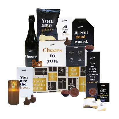 Kerstpakket Cadeaupakket  - You are Gold - Met led kaars