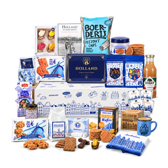 Dutch Moment DeLuxe Kerstpakket  - Hollands Cadeaupakket - Hollandse Lekkernijen